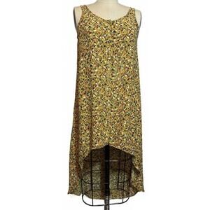BCBGeneration Spaghetti Strap High-Low Hem Dress w/ Yellow Abstract Print M
